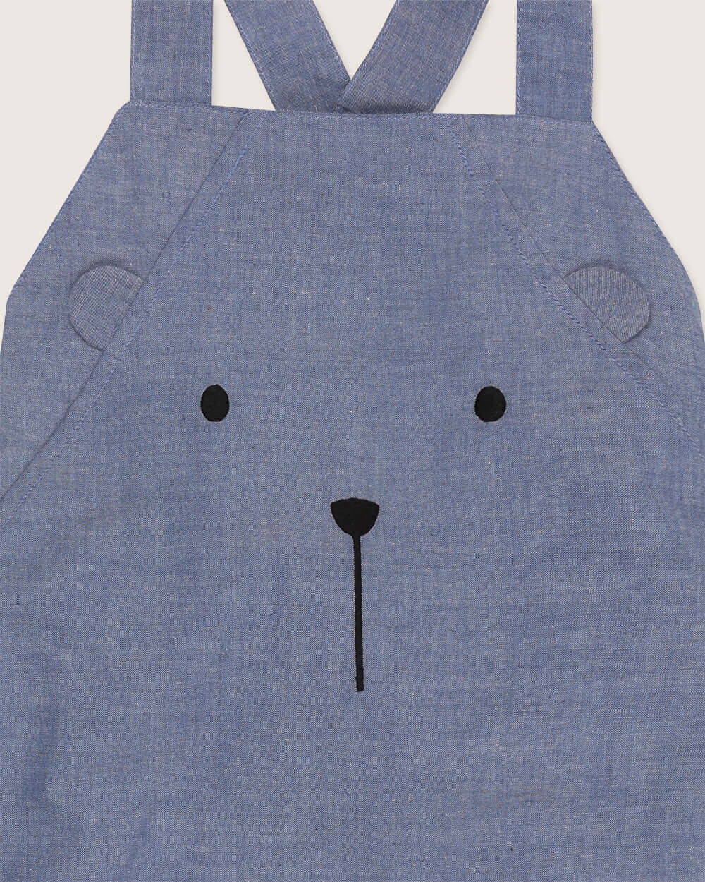 Blue Bear Face Print Dungaree - Image 4