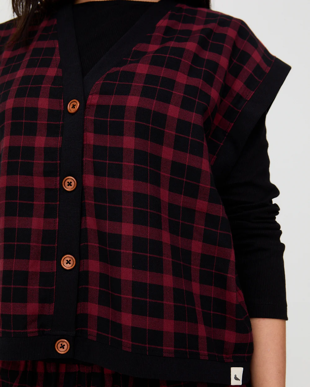 Blythe Red Check Print Sleeveless Top - Image 4