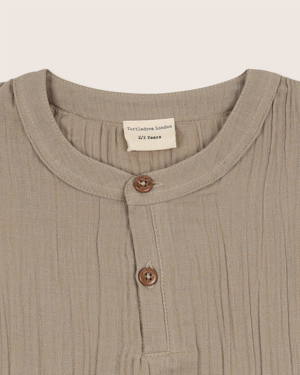 Beige Mandarin Collar Shirt - Image 3