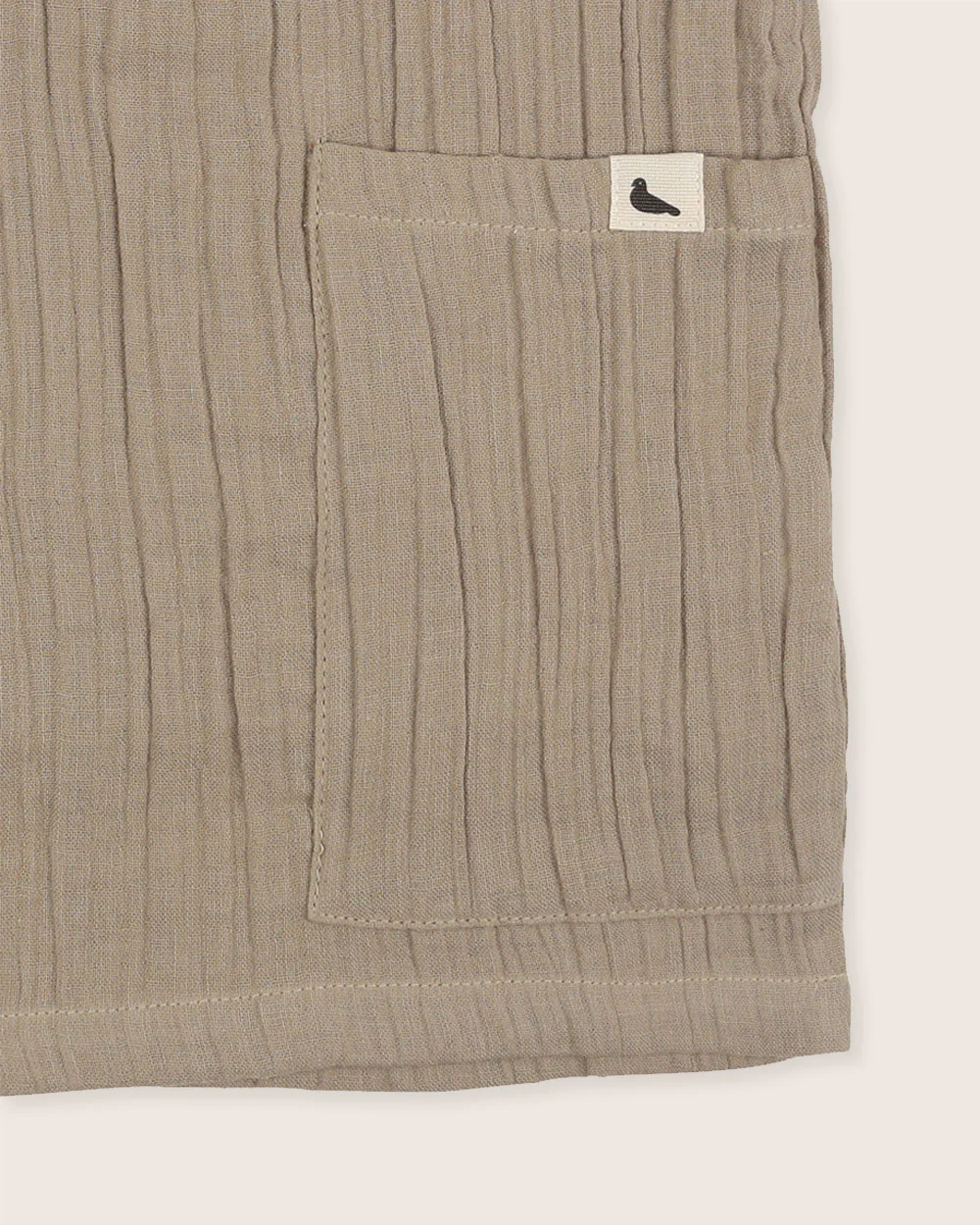 Beige Mandarin Collar Shirt - Image 5