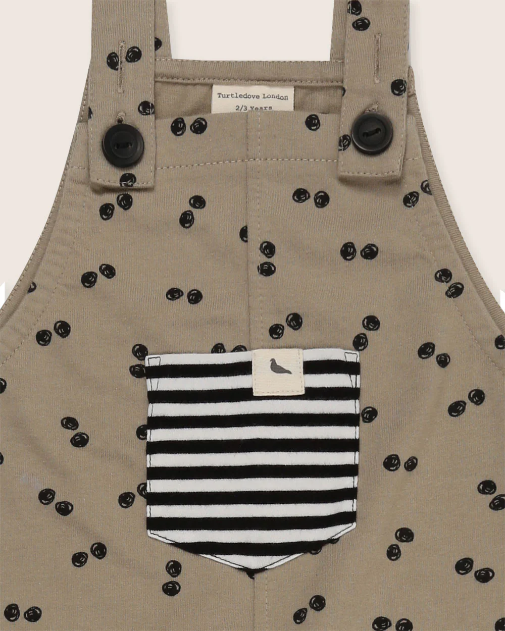 Brown Peapod Print Dungarees - Image 3