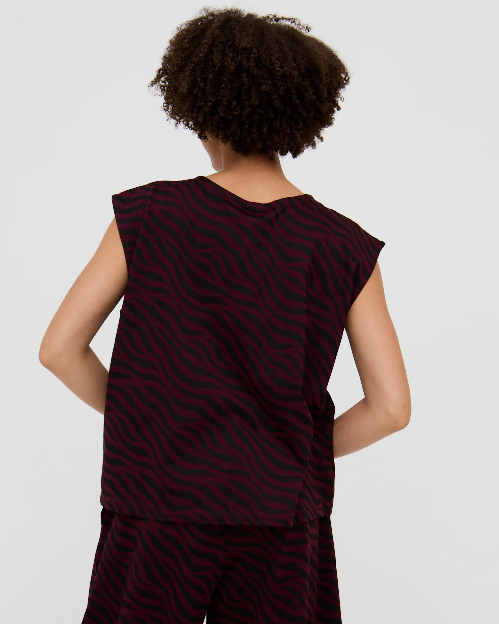 PREORDER - Pip Burgundy Tiger Print Sleeveless Top - Image 6