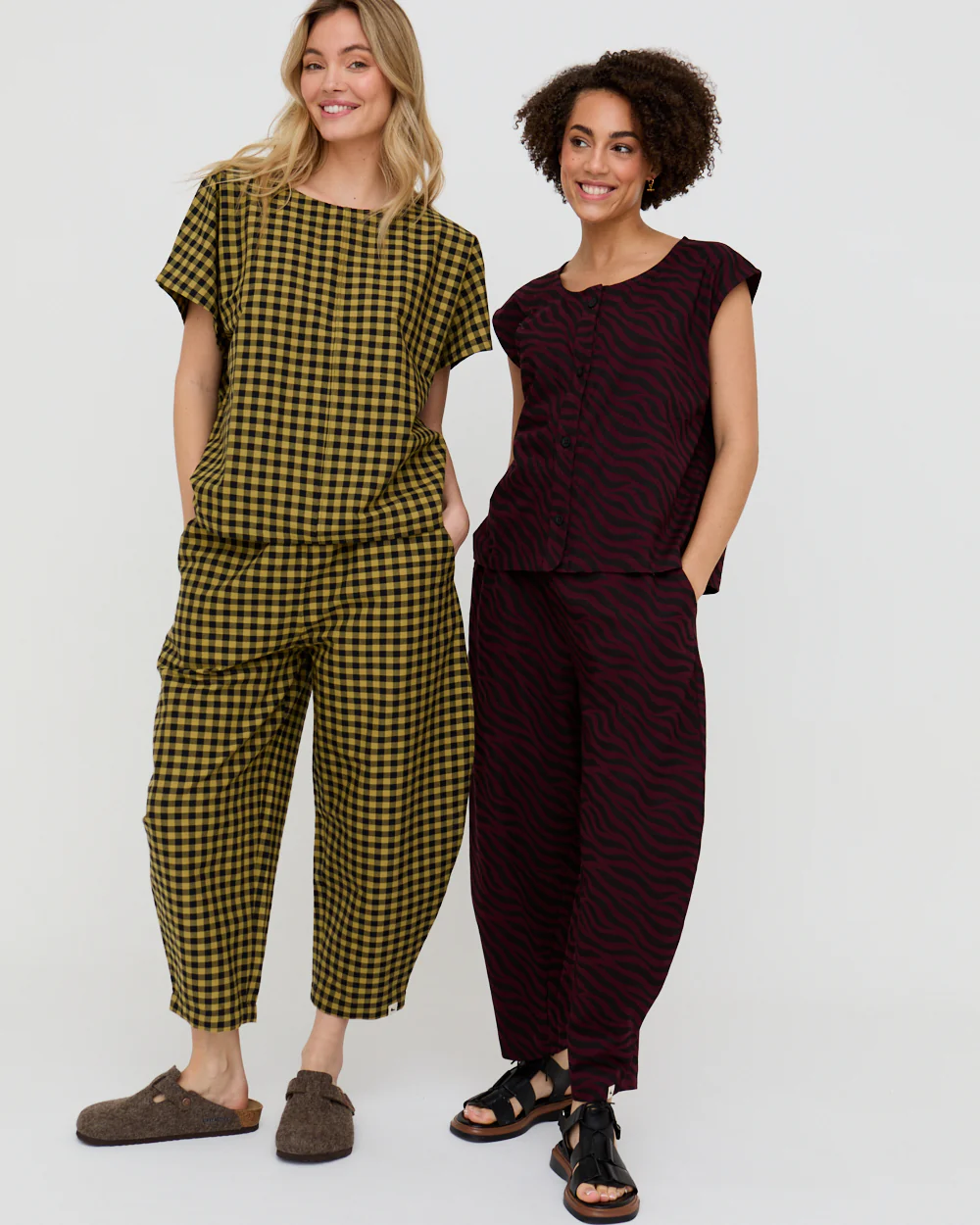 PREORDER - Wyn Mustard Check Print Top - Image 5